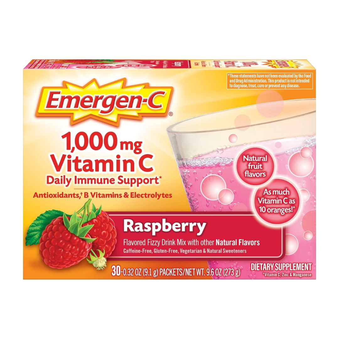 Emergen-C Vitamin C 1000mg Powder Raspberry (10ct)