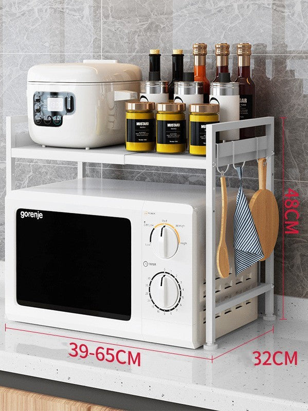 Multilayer Retractable Adjustable Microwave Shelving Kitchen Storage Rack