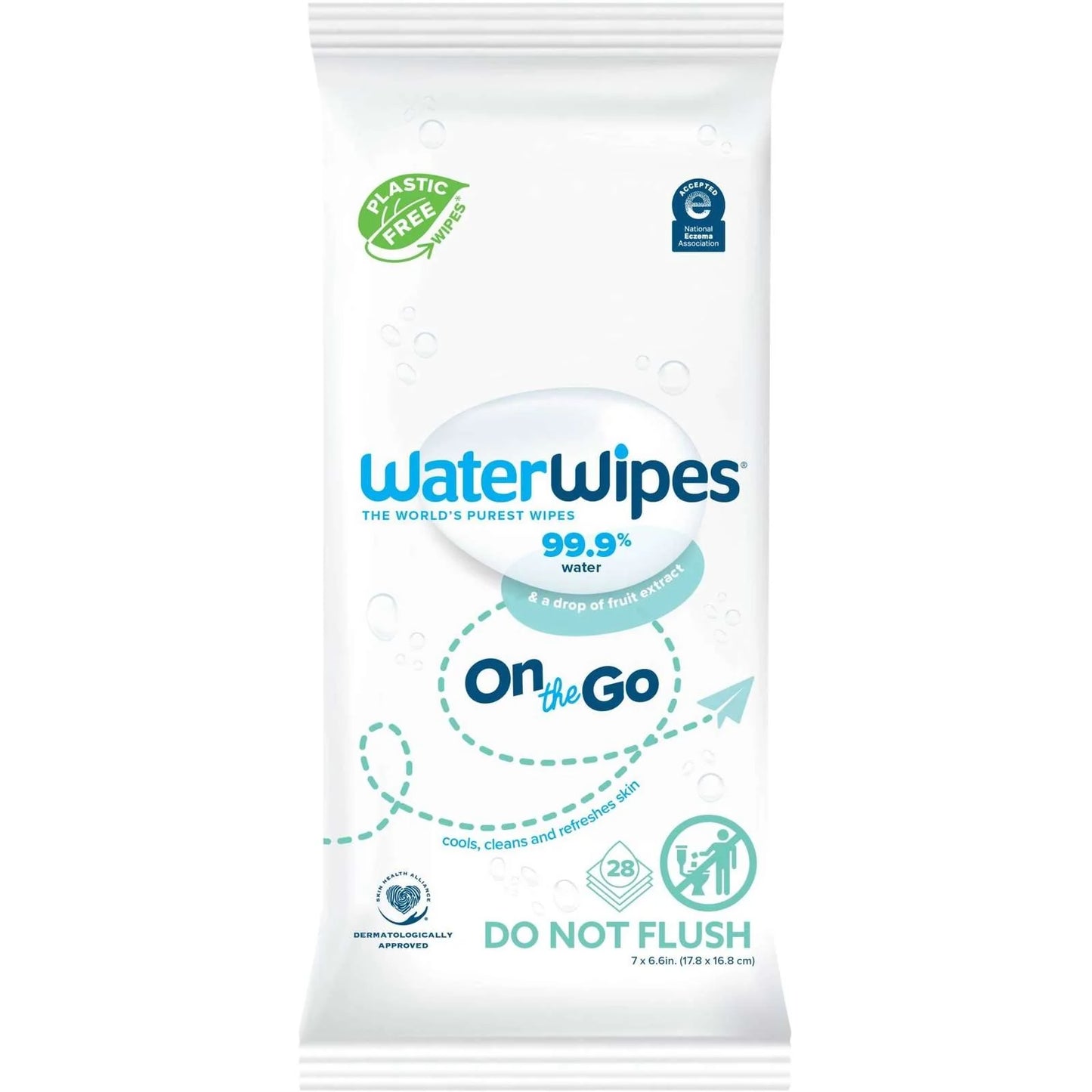 WaterWipes Sensitive+ On The Go Wipes 3-In-1 Unscented & Hypoallergenic 28 Ct
