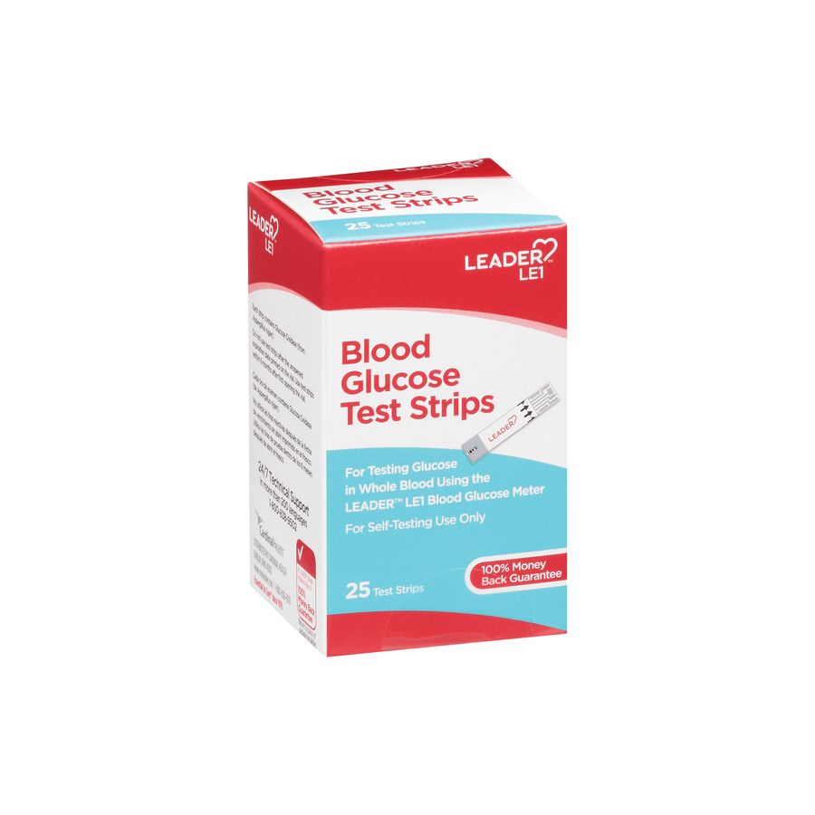 Leader Blood Glucose Test Strips 25 Ct