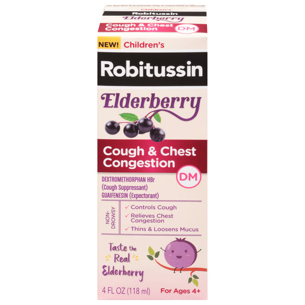 Children's Robitussin® Elderberry Cough & Chest Congestion DM – 4 Fl Oz
