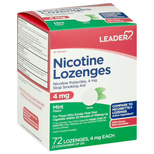 Leader Stop Smoking Aid, 4 Mg, Lozenges, Mint Flavor