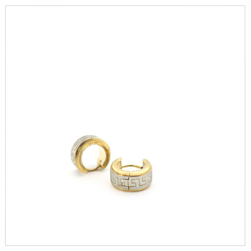 Wide Face Great Wall Pattern Earrings Personalized Simple Design