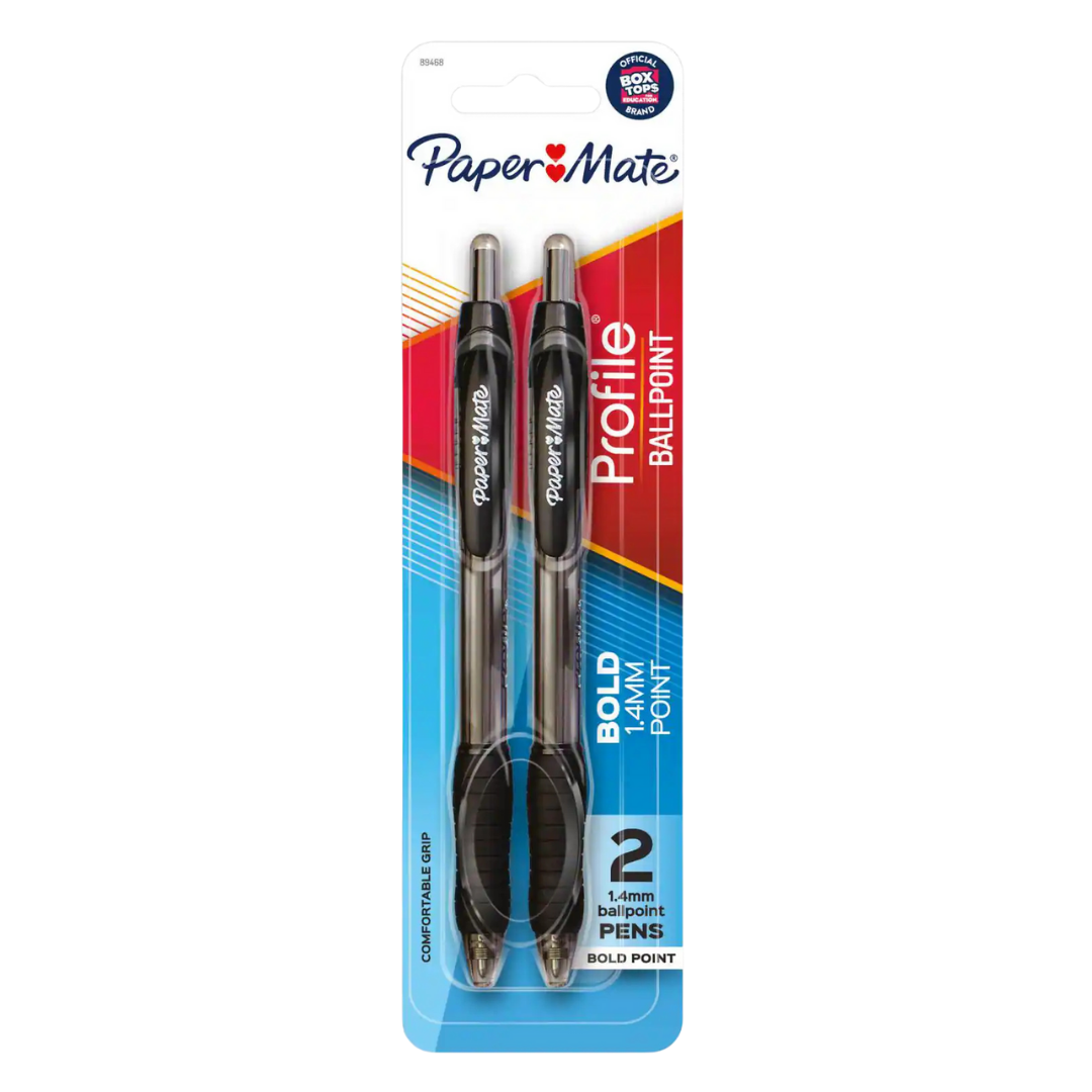 Paper Mate Profile Ballpoint Pens (2 pack, 1.4 mm)