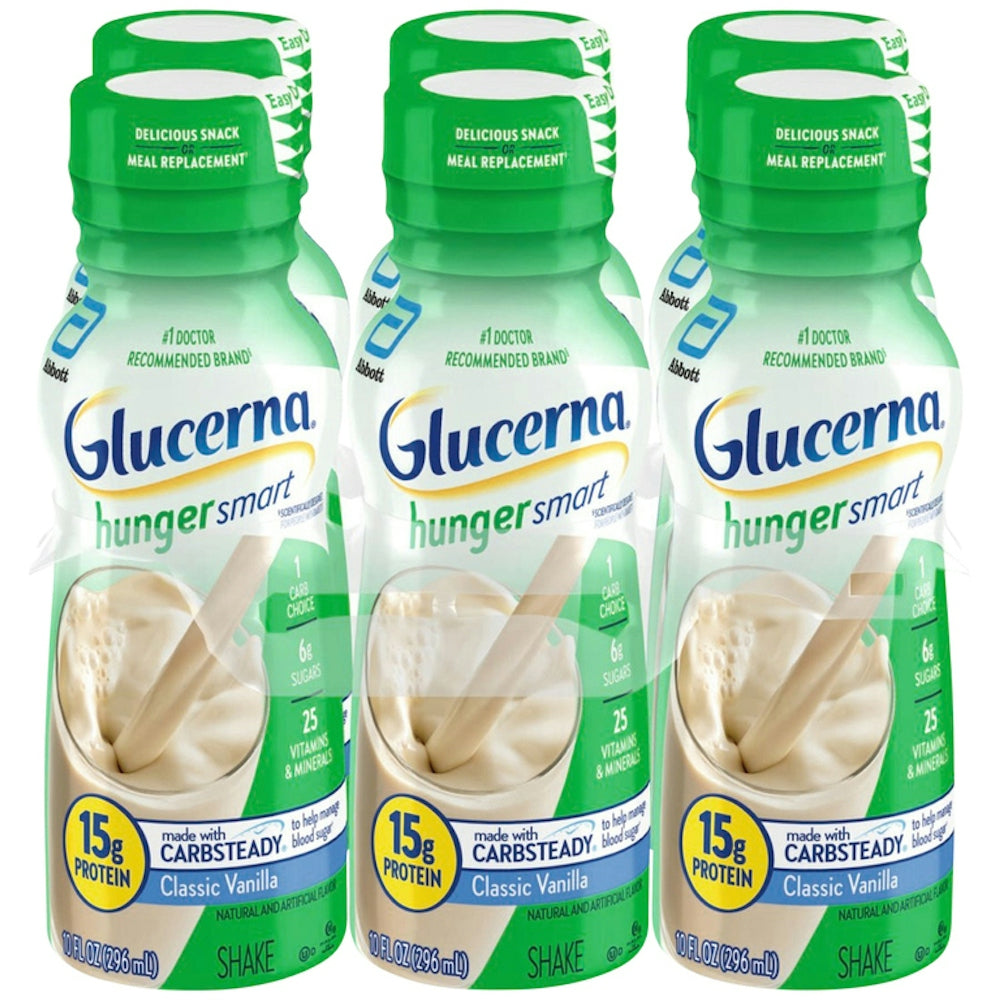 Glucerna Hunger Smart Homemade Vanilla Shake 6-10 Fl Oz Bottles