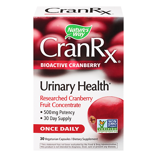 Nature's Way CranRx Bioactive Cranberry Urinary Health 500mg Potency, Once Daily, 30 VCaps