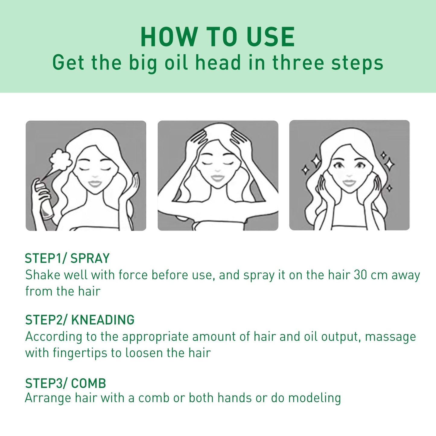 Hair Volumizing Spray, Oil Control Refreshing Fluffy Free Wash Dry Hair Spray