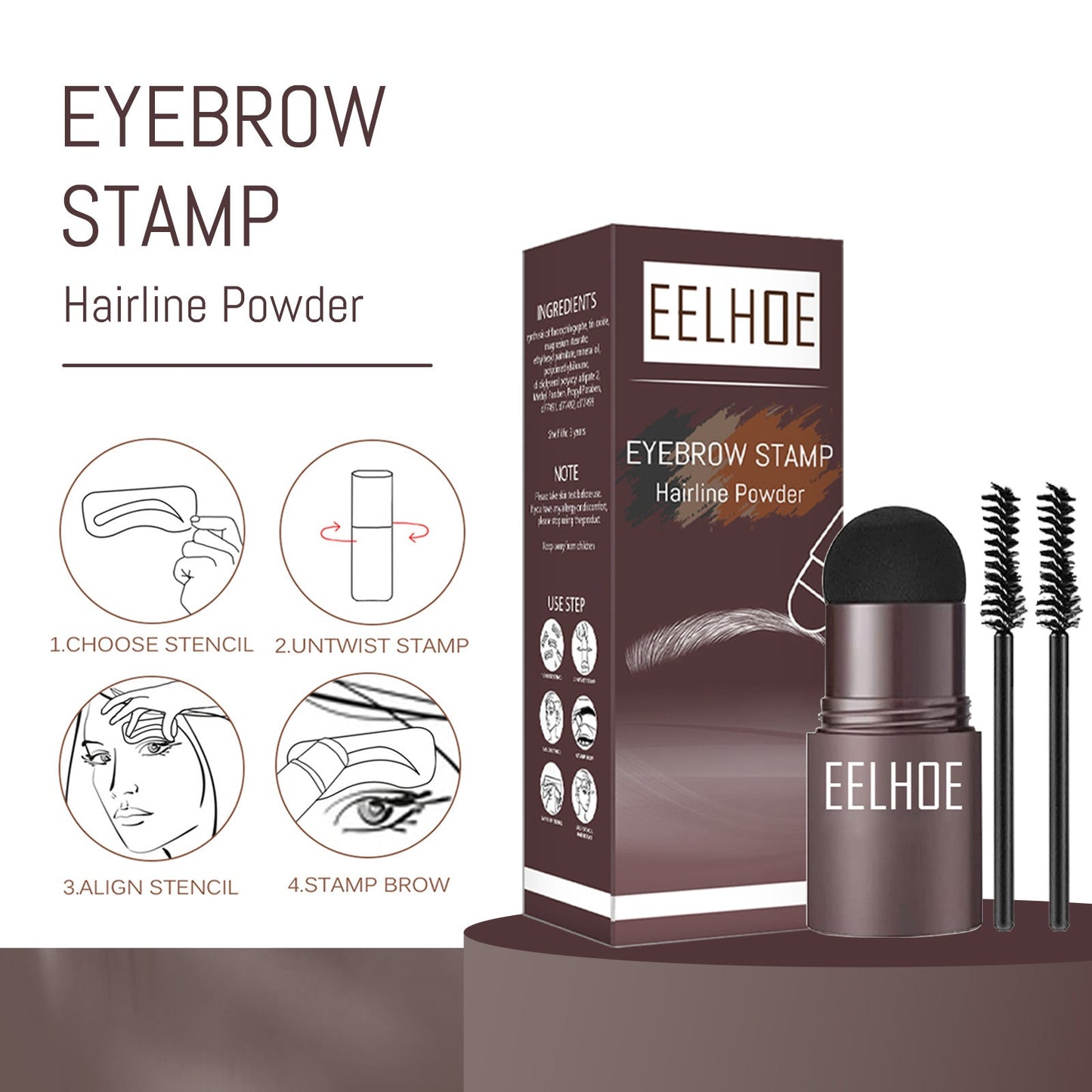 Eyebrow Print Mold Thrush, Lazy Eyebrows Fill Makeup Eyebrow Cake Waterproof Hairline Powder