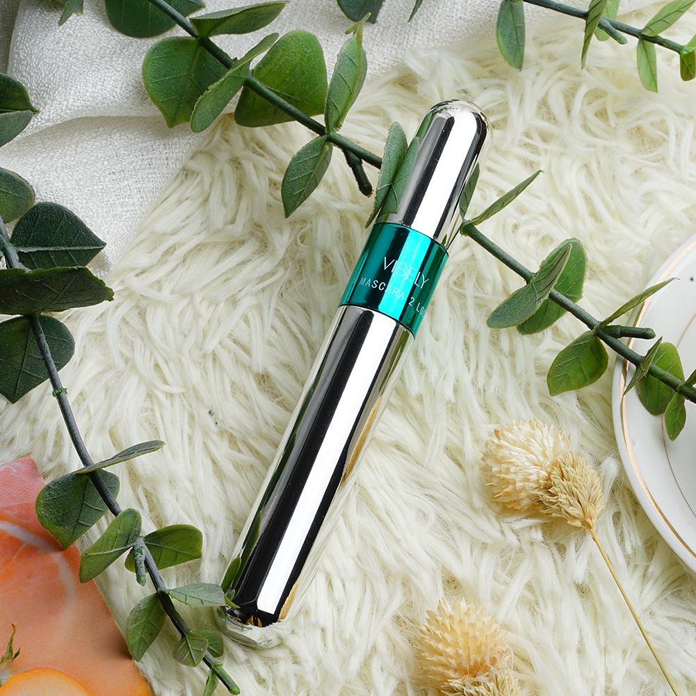2 in 1 double ended 4d silk fiber mascara waterproof quick drying mascara for eyelash extension black thick eyelashes makeup cosmetics