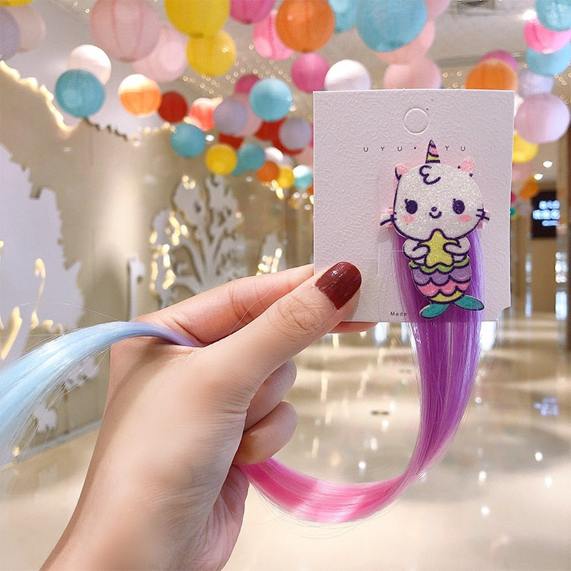 Sweet Colorful Hairpin Lovely Children Girls Hairclip Kids Cute Barrette Cartoon Extension Braider Rainbow Hair Accessories