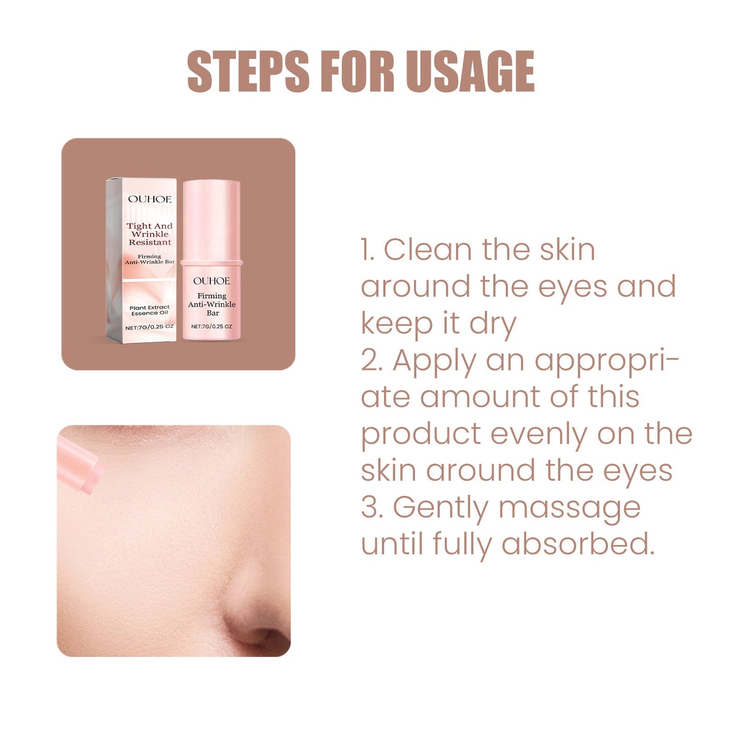Ouhoe Eye Moisturizer Stick Moisturizes Skin Around Eyes