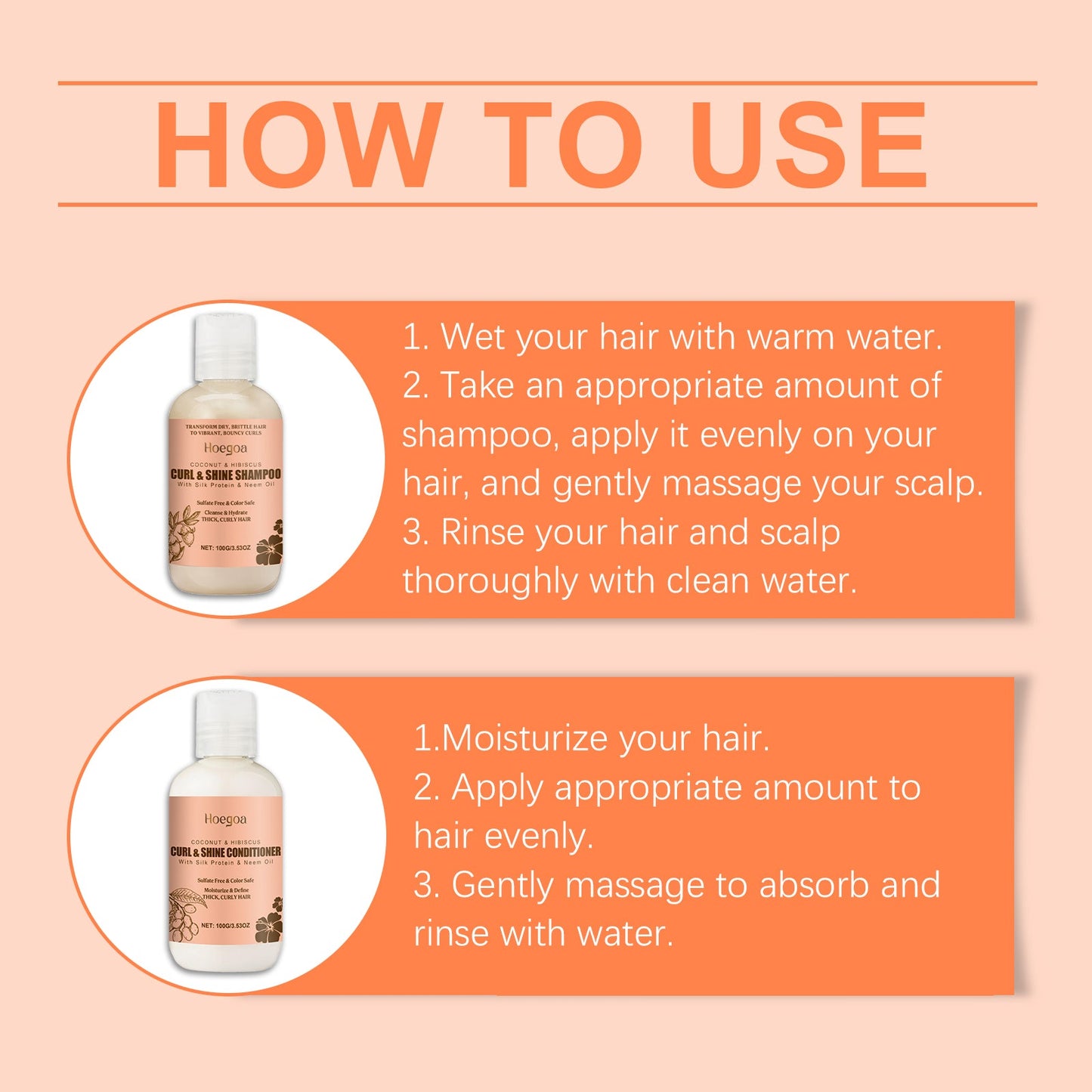 Coconut Moisturizing Shampoo Set Clean And Moisturizing Hair Care Curls Elastic Shape Volumizing Shampoo