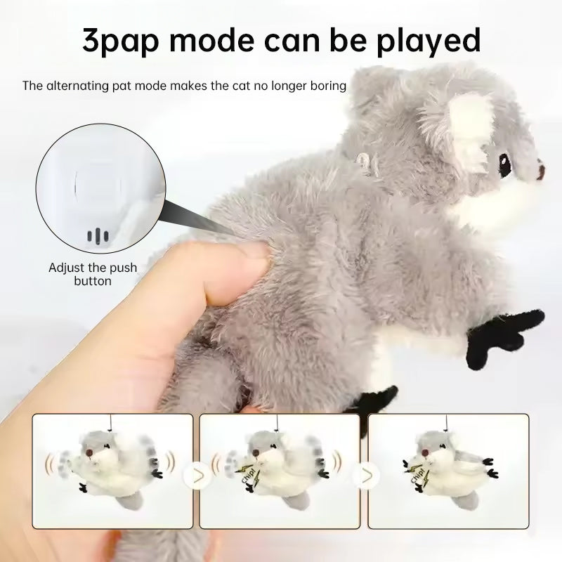 Rechargeable Chirping Flapping Bird (Non-Flying) Interactive Cat Toy, Ideal for Indoor Cats - Touch Activated Plush Toy