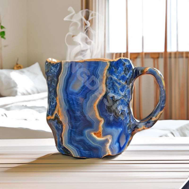 Healing & Spiritual Gifts: New Multi-Color Natural Mineral Crystal Mug. Colorful Crystal Christmas Mug for Coffee, Perfect for Festival.