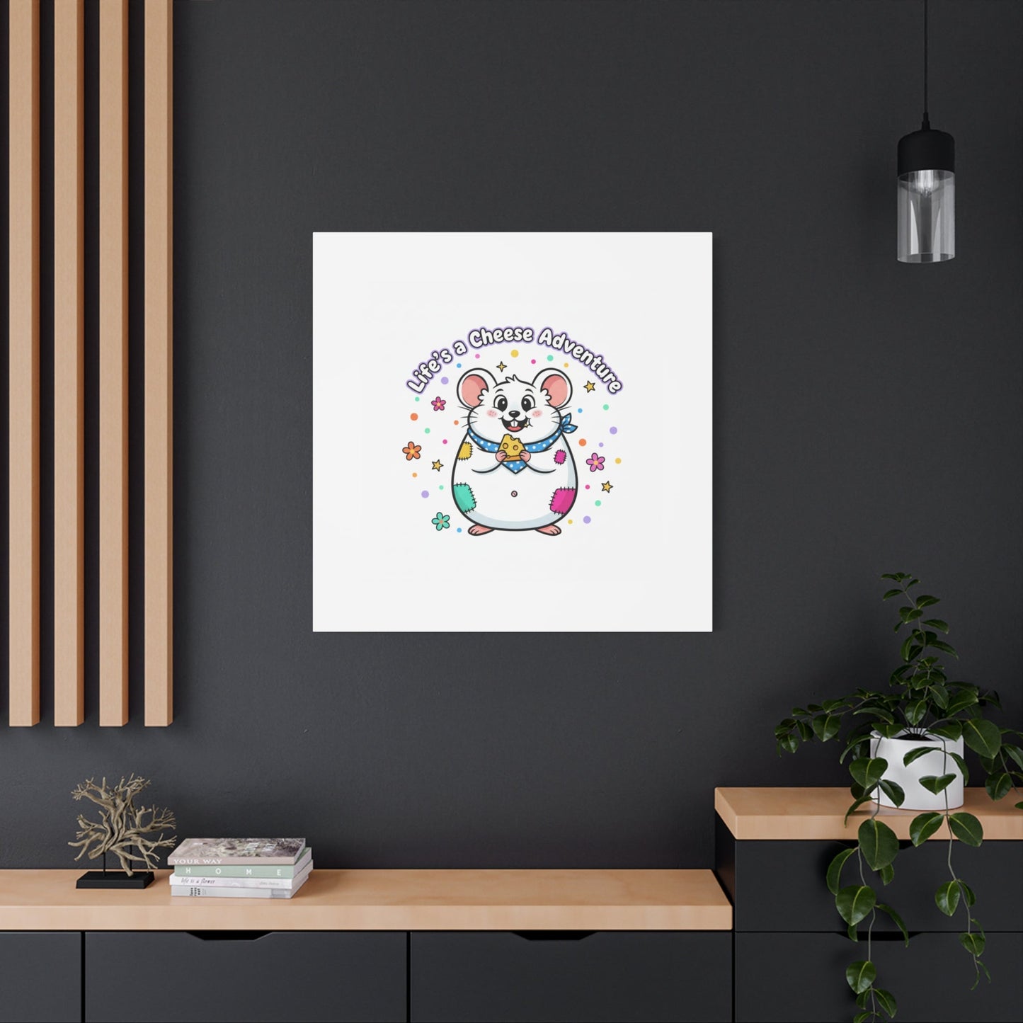 Life's a Cheese Adventure Canvas | Rodent-Core rat art print