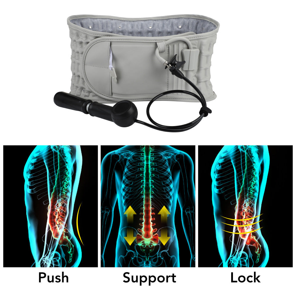 Inflatable Waist Belt To Relieve Low Back Pain Waist Protection Leather Shrink Exhaust Fixed Belt