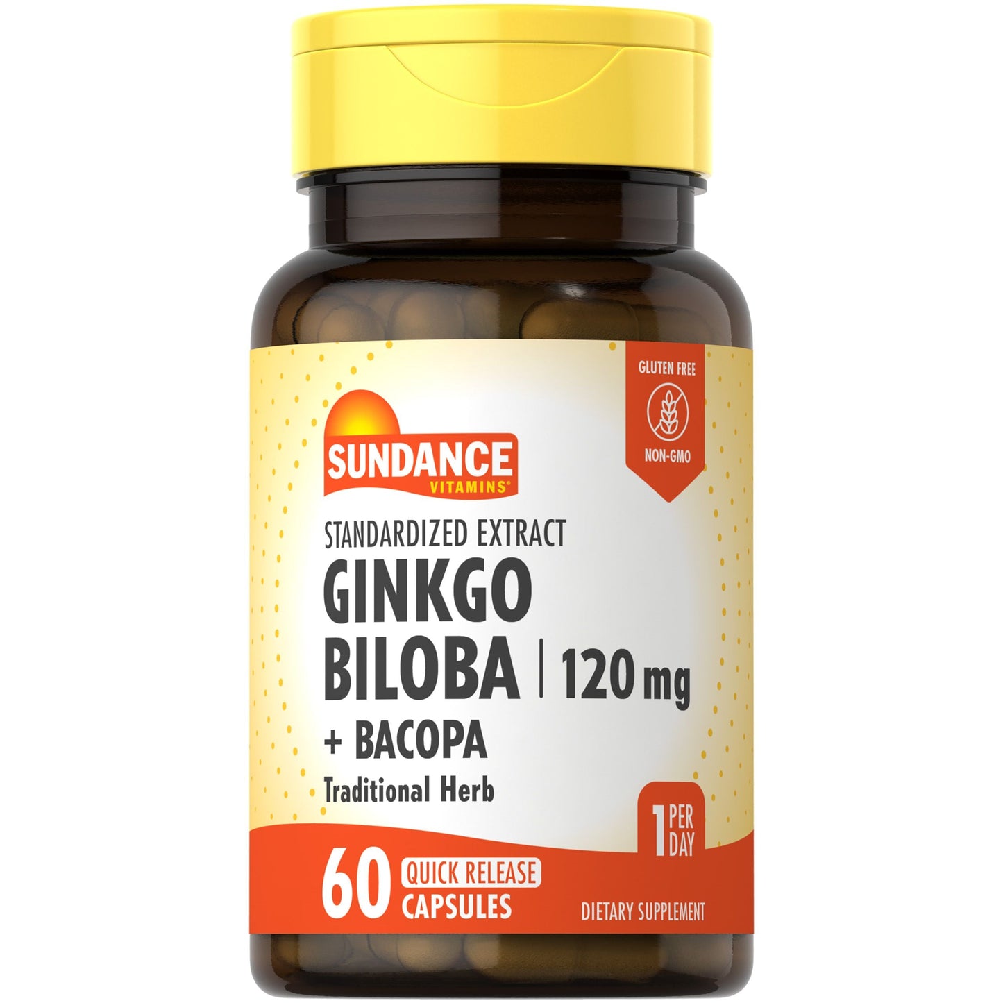 Sundance Vitamins Quick Release Capsules 120Mg Ginkgo Biloba +Bacopa Capsules 60Ea