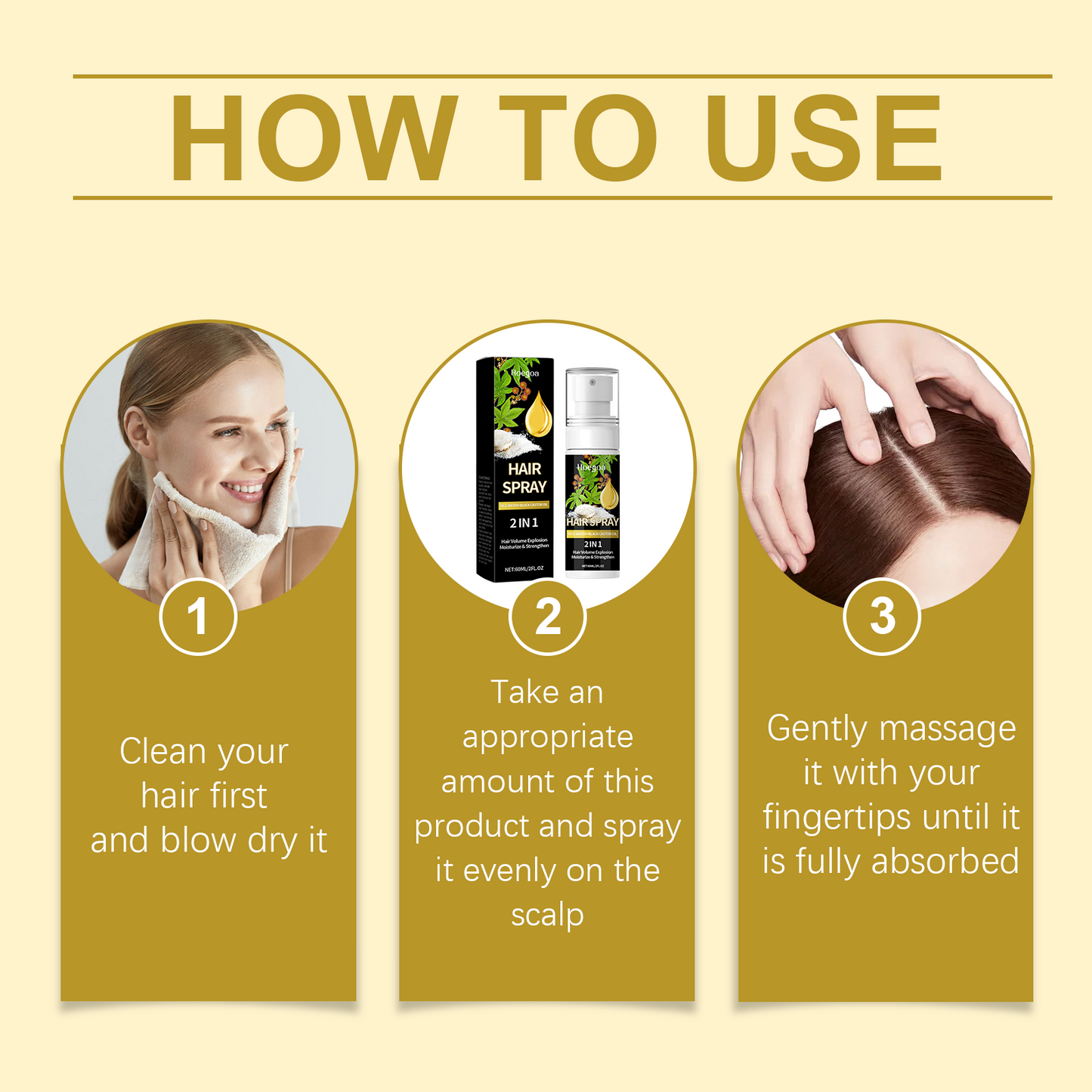 Hair Care Mist Nourishes Scalp, Moisturizes Hair And Shines Castor Oil Repair Spray