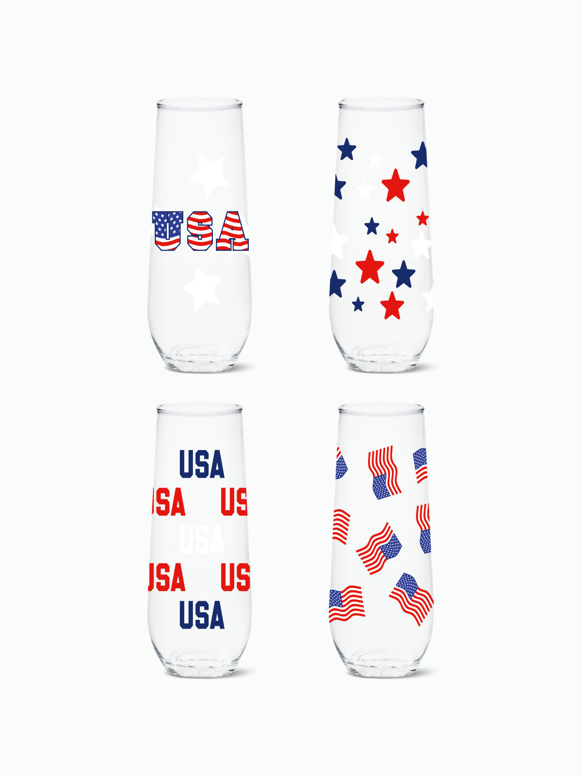 American Pride 2.0 - RESERVE 9oz Stemless Champagne Tritan™ Copolyester Glass-0