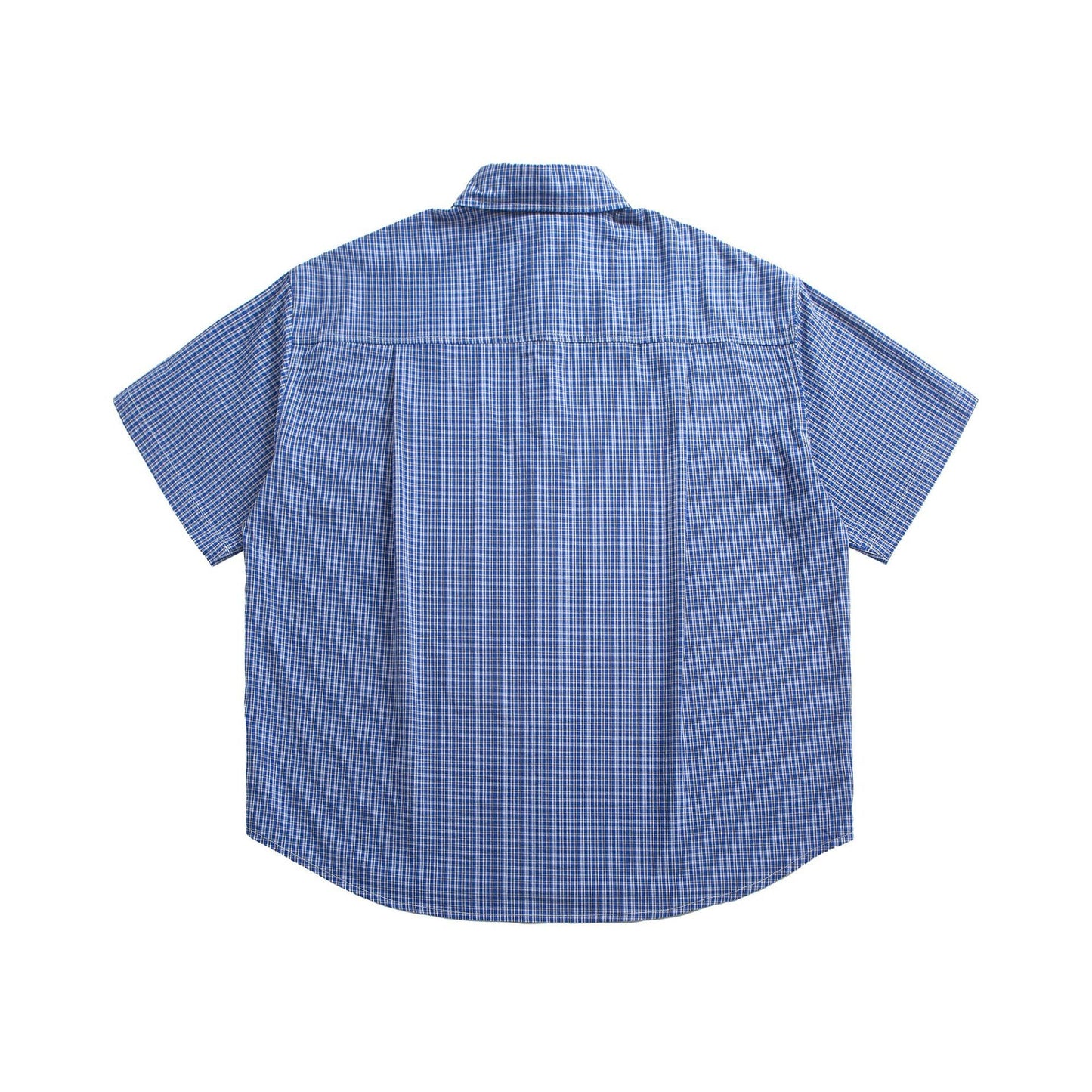 Checkered casual short sleeved shirt for men and women