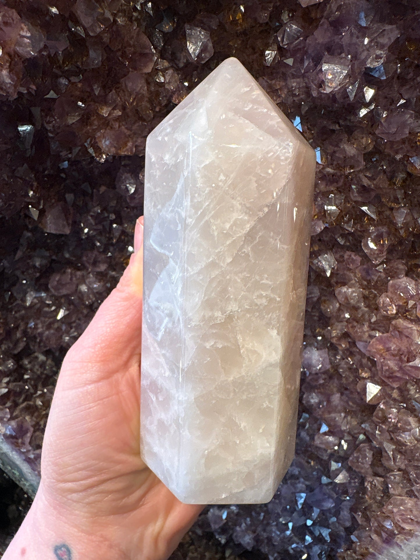 Lavender Rose Quartz tower 4.5-5 iches tall