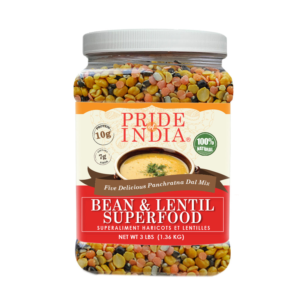 Indian Bean & Lentil Superfood - Five Delicious Panchratna Dal Mixed Jar