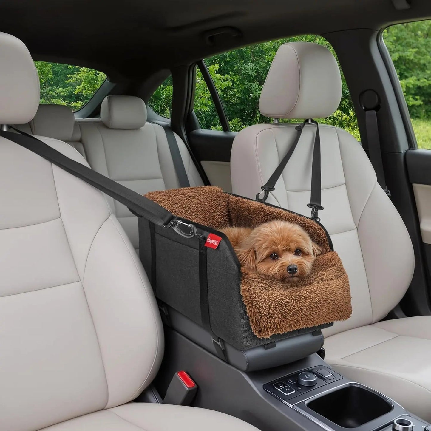 Center Console Dog Car Seat for Small Dogs, Portable Pet Booster Seat