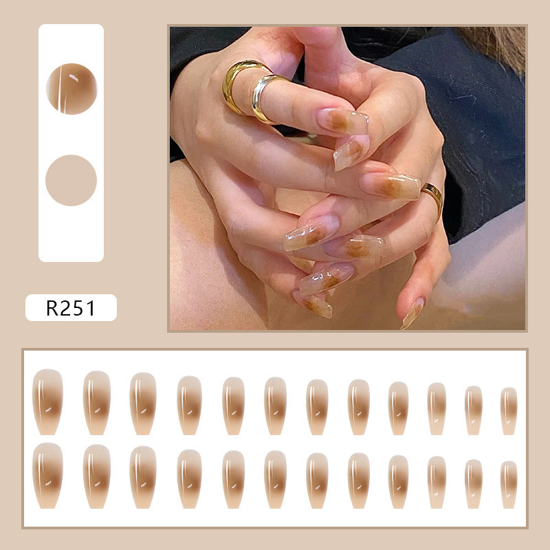 Smudged Fake Nails Nail Piece Removable Manicure Nail Piece Wear Nail Piece Ballet Nails
