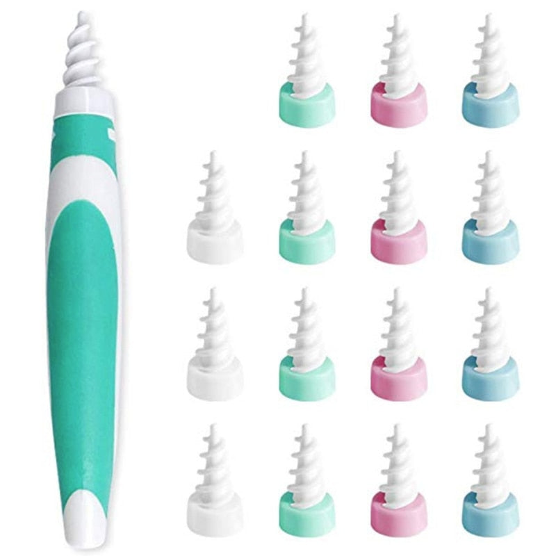 New Ear Wax removal 16 Tips Spiral Smart Ear Care Clean Earpick Wax Remover Curette Ear Cleaner Spoon plugs Spirals Care Tool