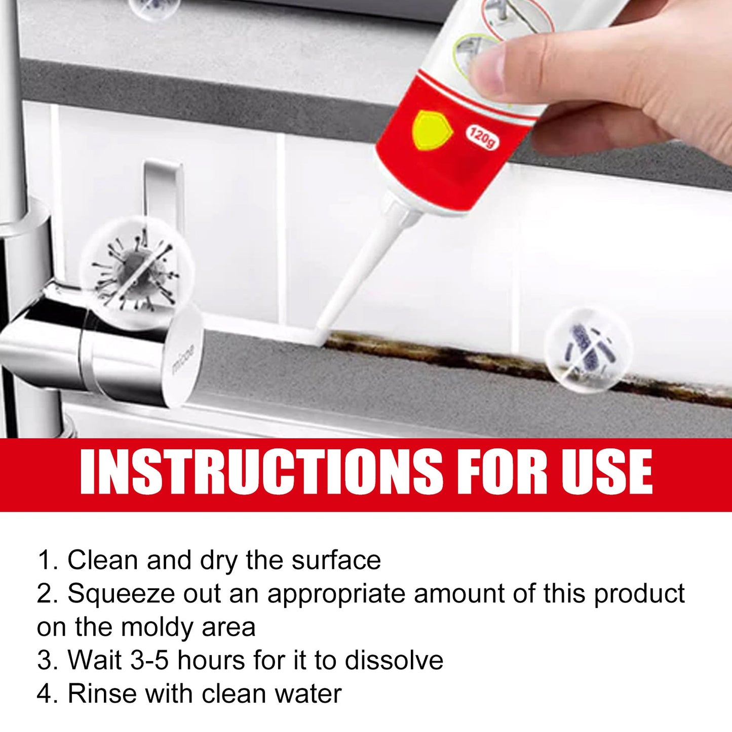 Mildew Remover, Bathroom Kitchen Ceiling Wall Cleaning Stains Anti-mildew Cleaner