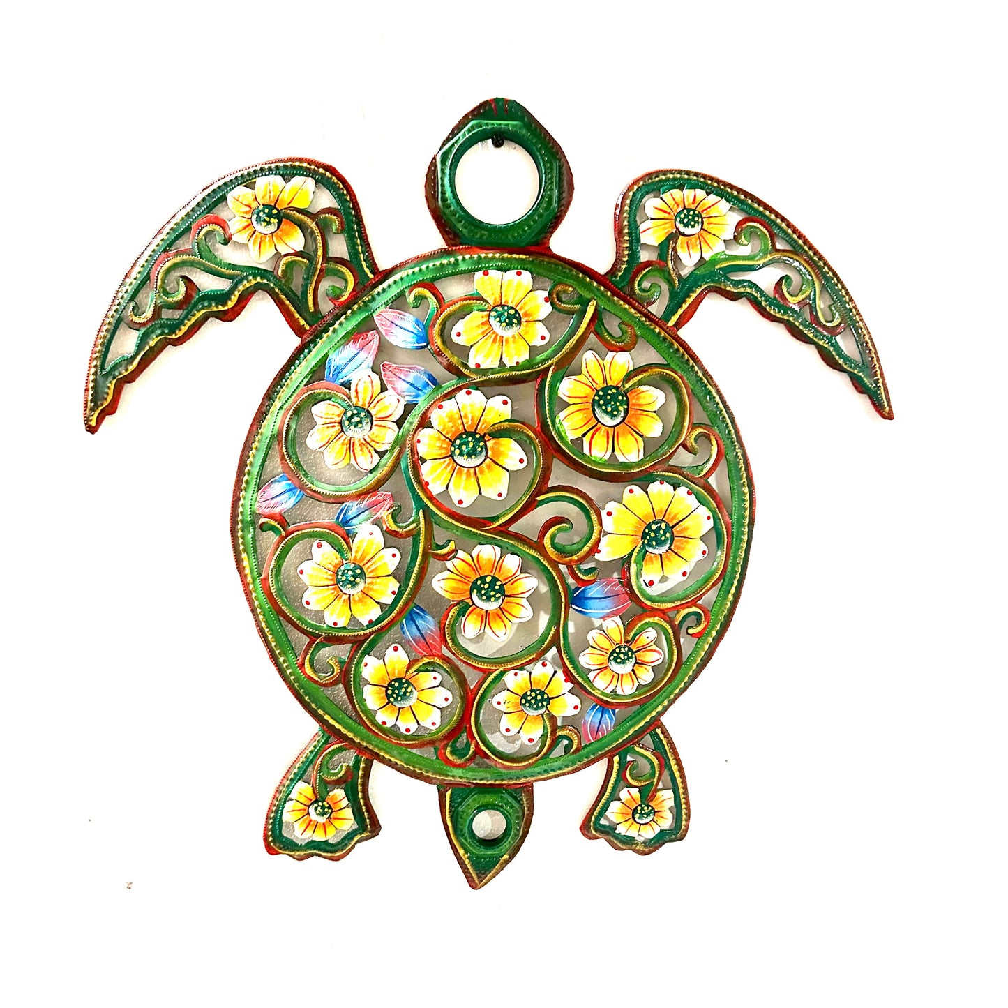Oil Drum Top Floral Turtle