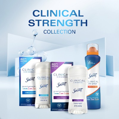 Secret Clinical Invisible Solid Antiperspirant & Deodorant Clean Lavender 2.6oz - Imperfect Box