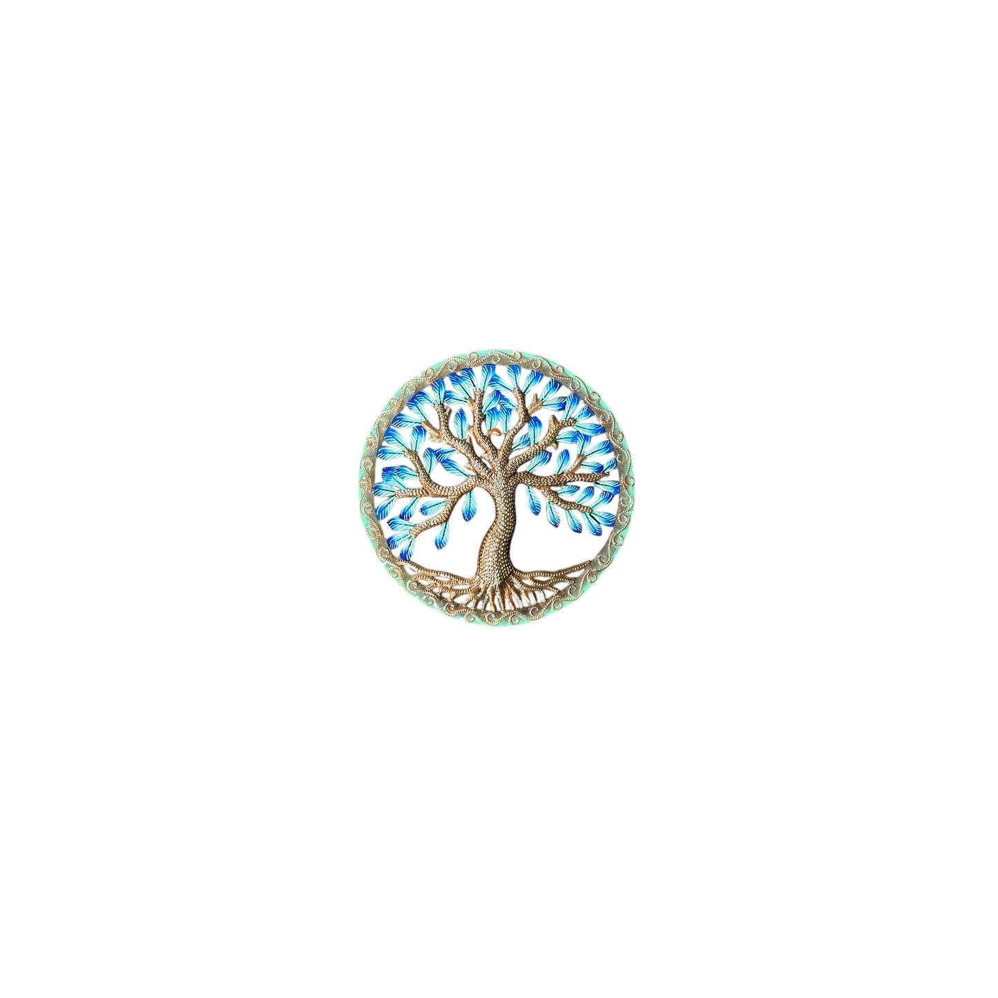 Mini Turquoise Tree of Life Round