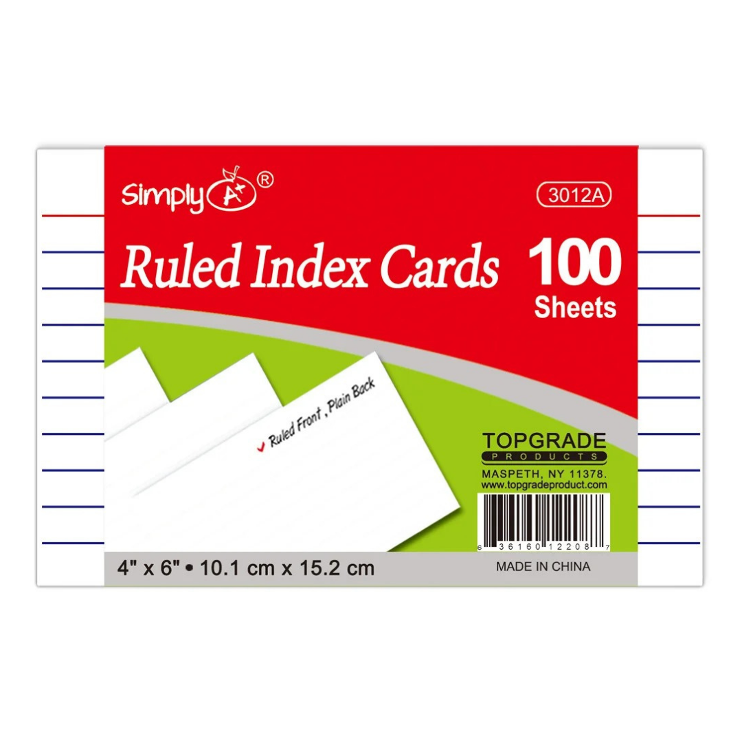Index Card 4 × 6″ paquete 100 pk