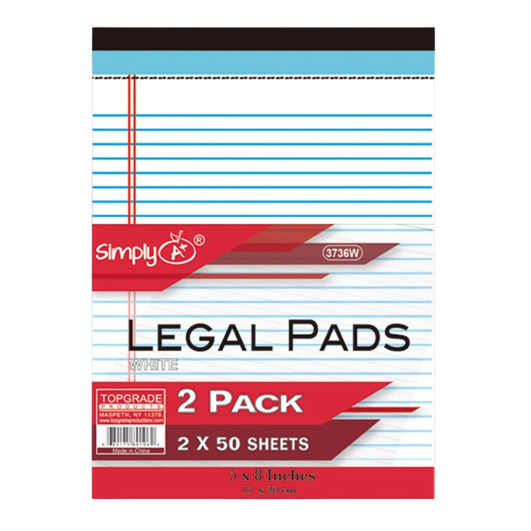 Simply Legal Pads (2 Pack, 2×50 Sheets)