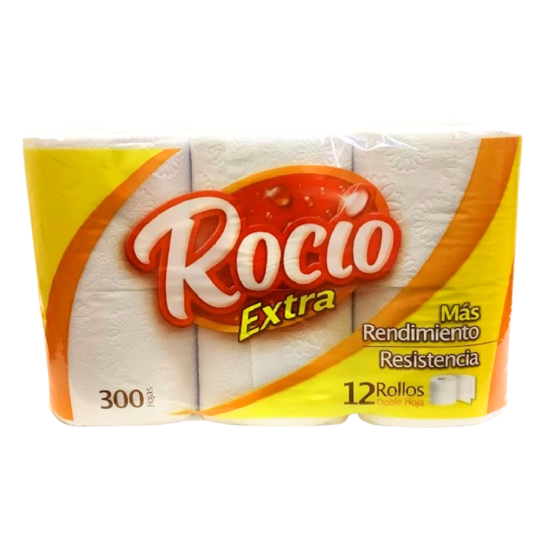 Rocío Extra Toilet Paper, 12 Roll Pack (300 Sheets Each)