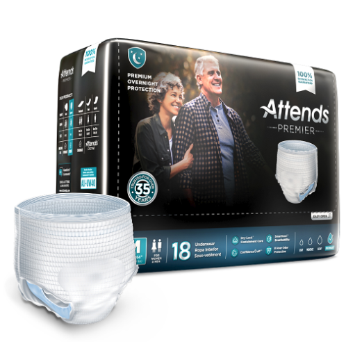 Attends Premier Premium Overnight Protection Underwear L 44"- 58" 16X