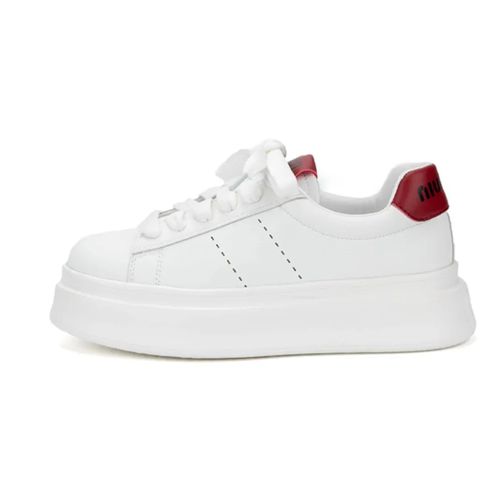 Lace Up Contrast Round Toe Platform Sneakers