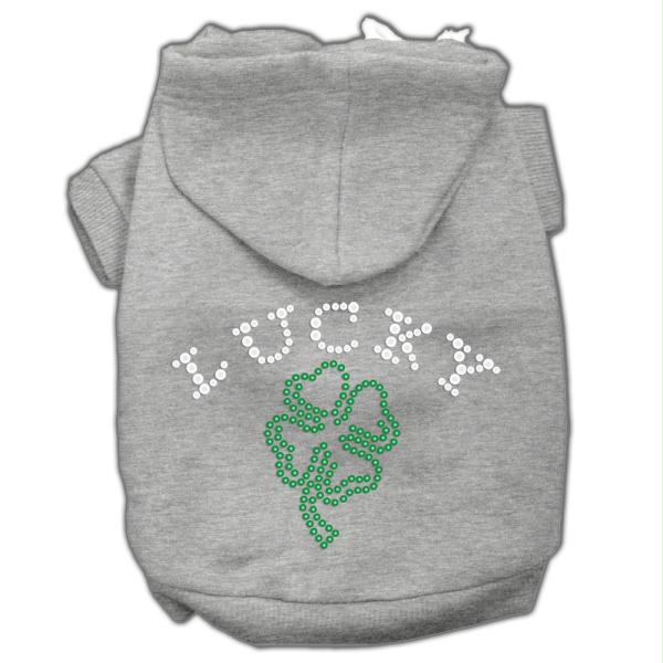 Mirage Pet Products 54-33 MDGY Four Leaf Clover Outline Hoodies Grey M