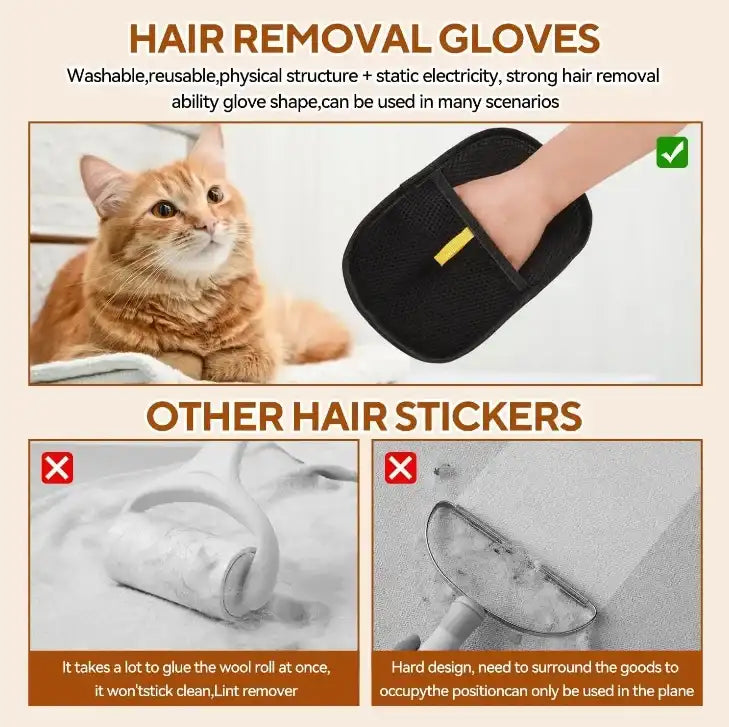 Pet Hair Removal Glove for Easy Grooming