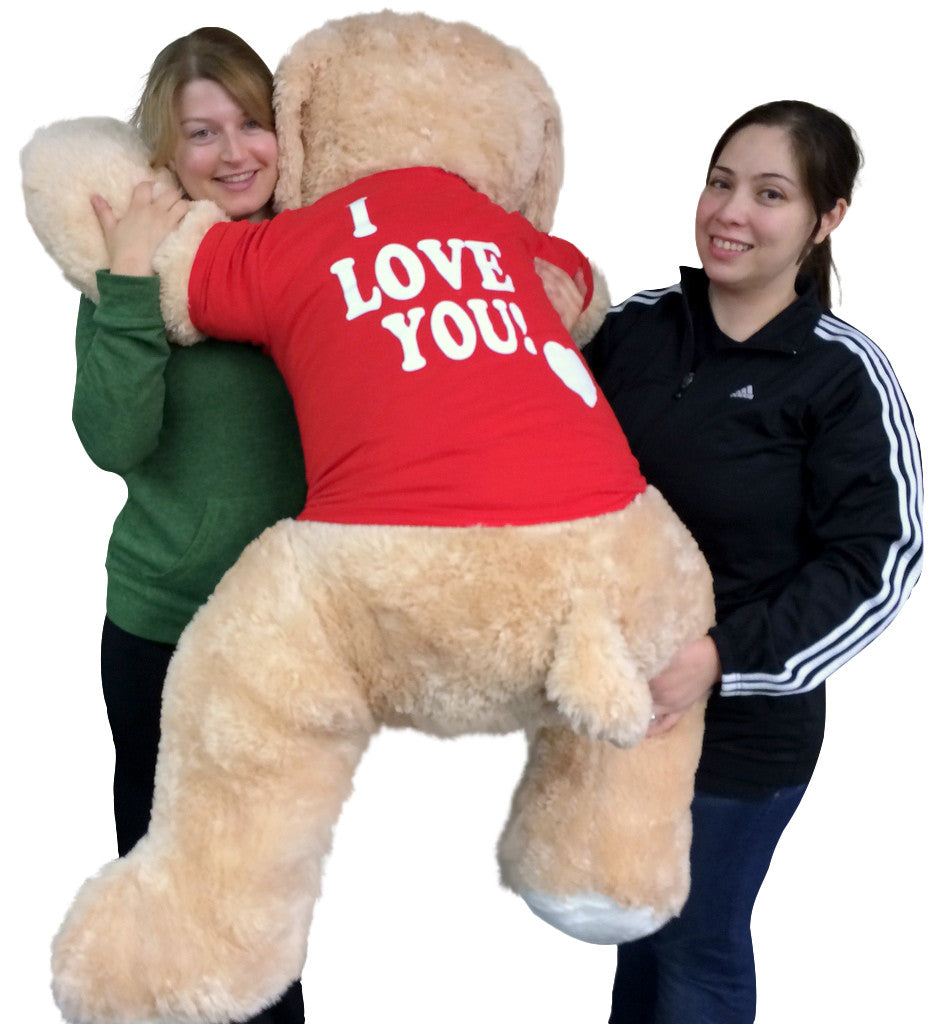 I Love You Giant Stuffed Puppy Dog 5 Foot Soft Wears I LOVE YOU