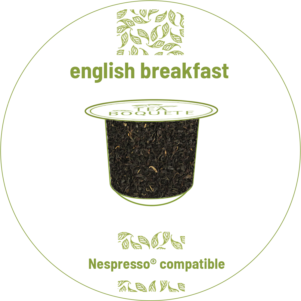 English breakfast black tea pods for Nespresso brewers OriginalLine compatible capsules