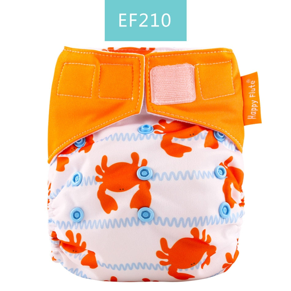 Happy Flute 1 pcs heavy wetter night AIO AI2 baby cloth diaper nappy one size fit all