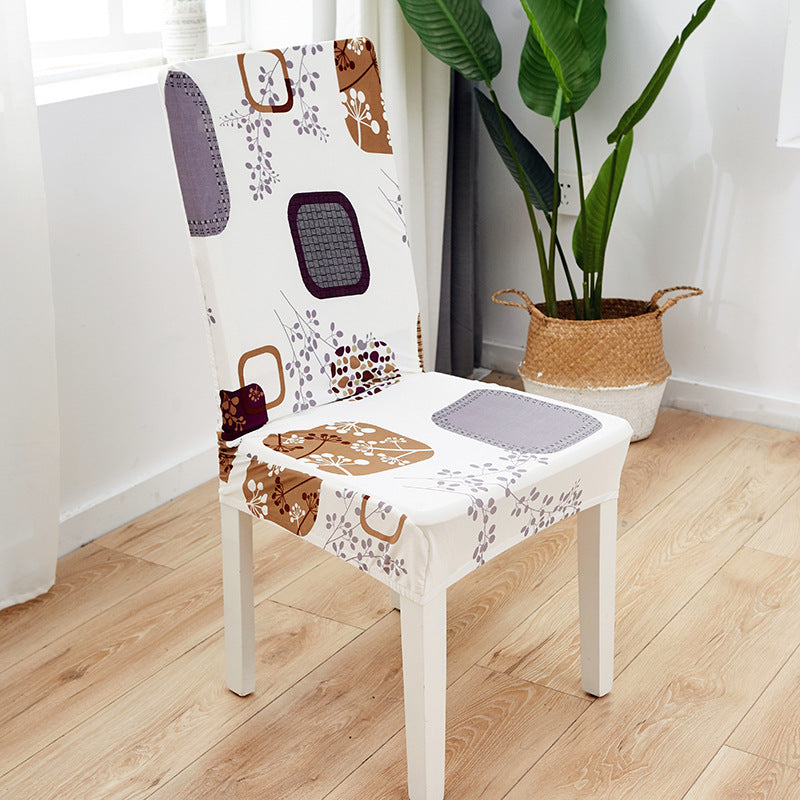 New Chair Cover Printed Chair Cover Elastic Antifouling Hotel Household Chair Cushion Protective Cover