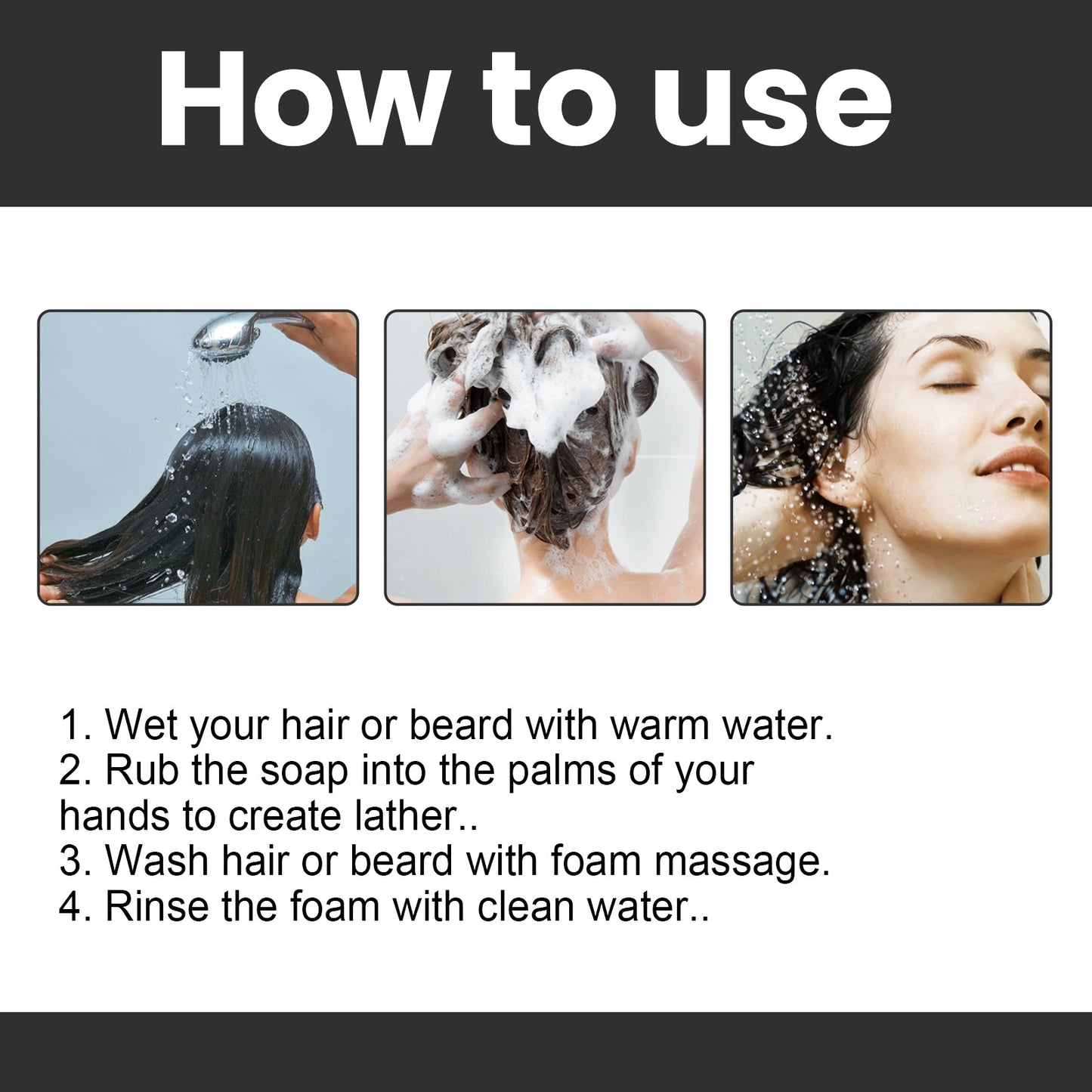 Black Hair Soap, Repair Black Hair Massage Moisturizing Hair Cleansing Soap