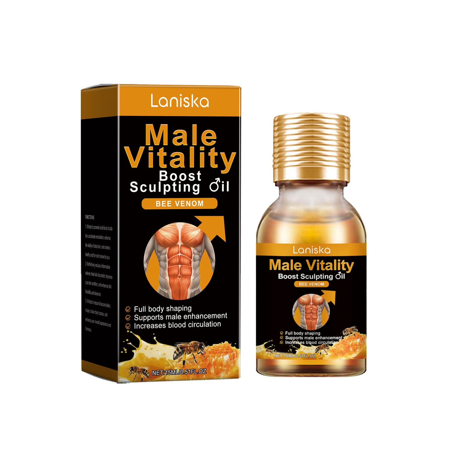 Men's Chest Care Oil Tightens Skin Body Care Improves Chest Contours Massage Essential Oil