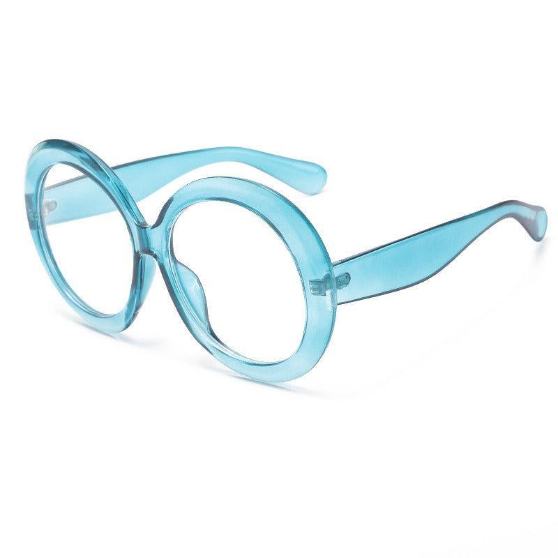 Personalized dual color sunglasses, fashionable circular large frame sunglasses for women
