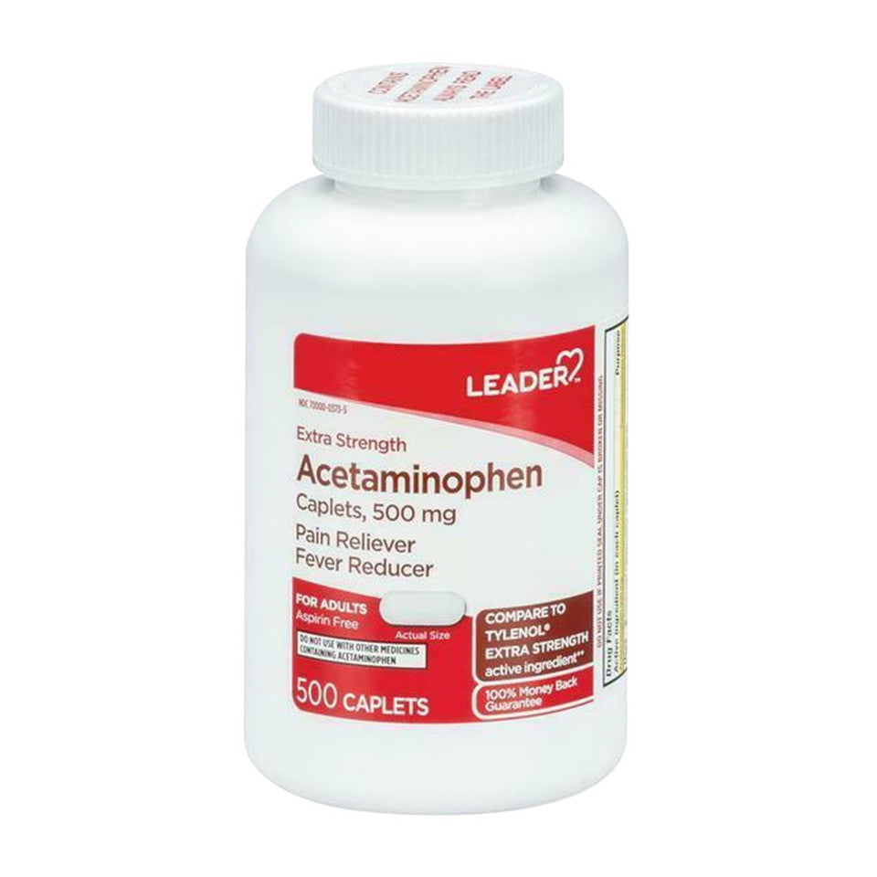 Leader Tm Extra Strength Pain & Fever 500Mg Tablets 500 Ct(Compare to Extra Strength Tylenol)