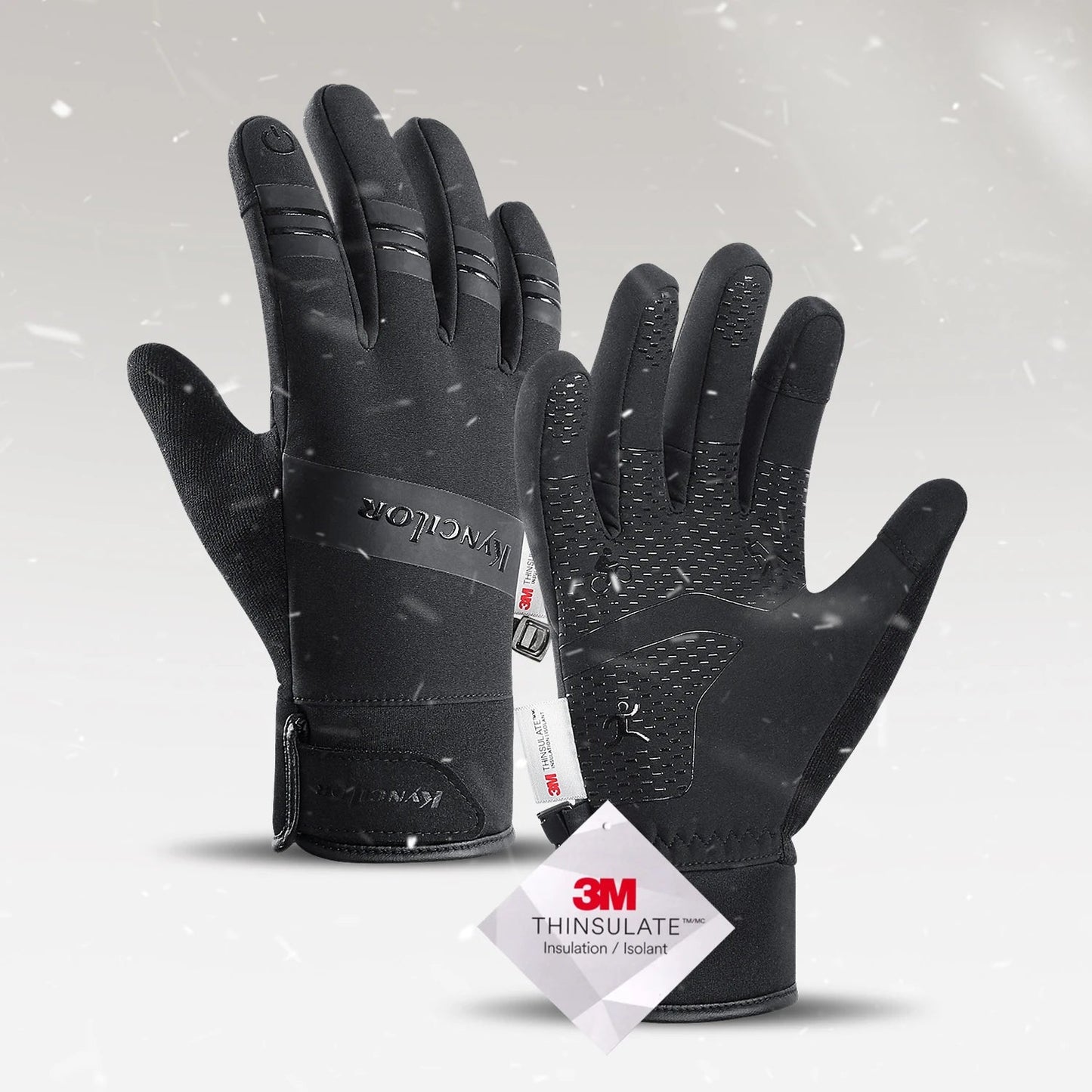 Outdoor new cycling warm cycling gloves thickened and plush comfortable touch screen anti splash and anti slip