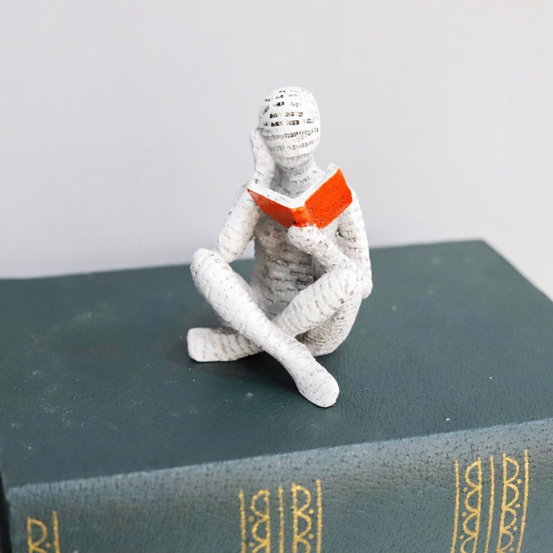 Home Furnishings Leisure Reading Girl Carving Design Resin Crafts Home Furnishings Living Room Bedroom Ornaments